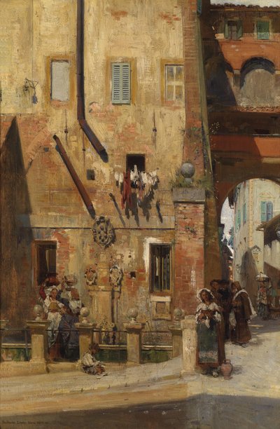 Bustling Streets of Siena by Theodor Josef Ethofer